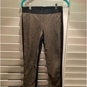 Theory lambskin front,  cotton and elastane back skinny leg pants